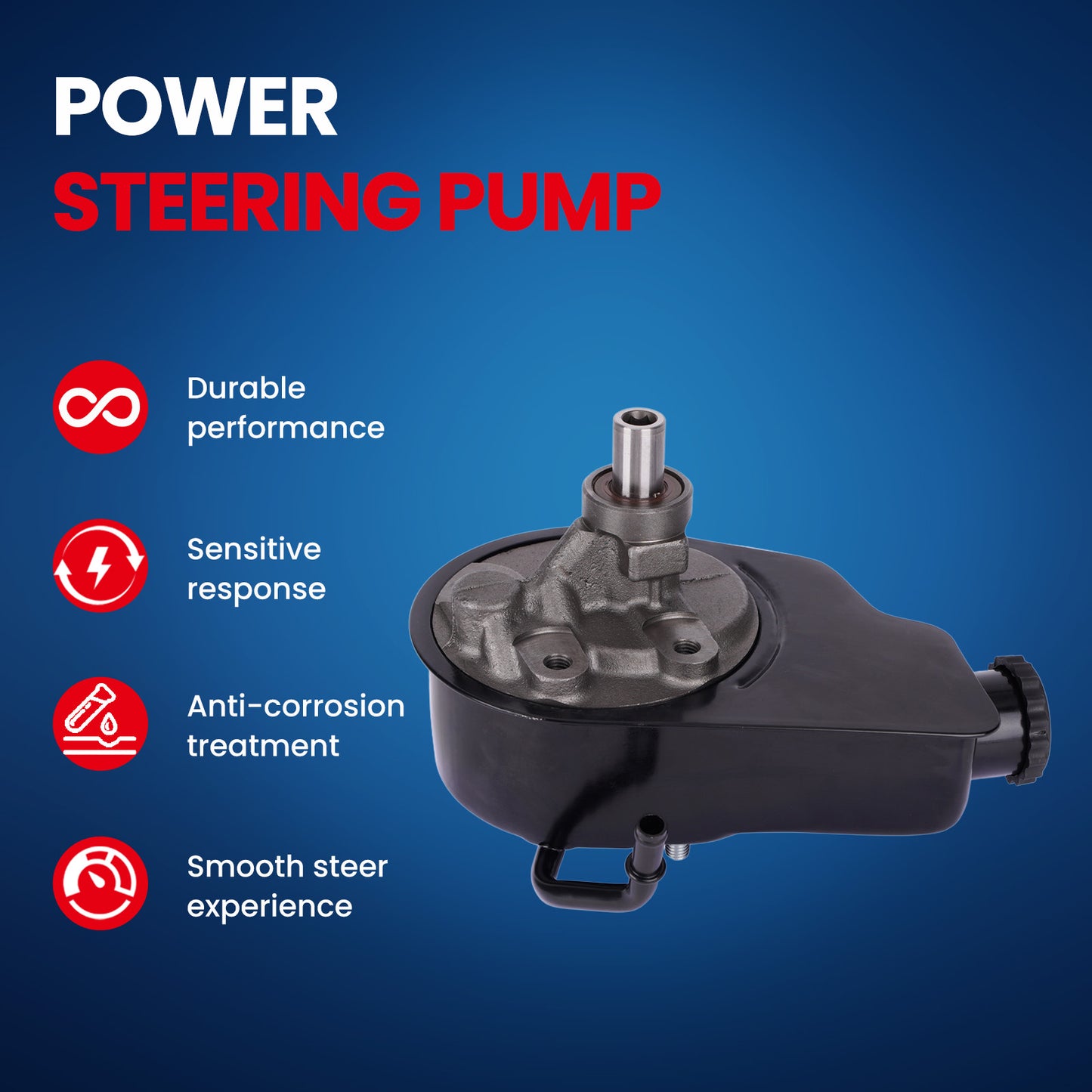 MOCA Power Steering Pump Fit for 2002-2003 Cadillac Escalade 5.3L 6.0L & 1999-2006 Chevrolet Silverado 1500 4.3L 4.8L 5.3L 6.0L & 2001-2003 GMC Yukon 6.0L