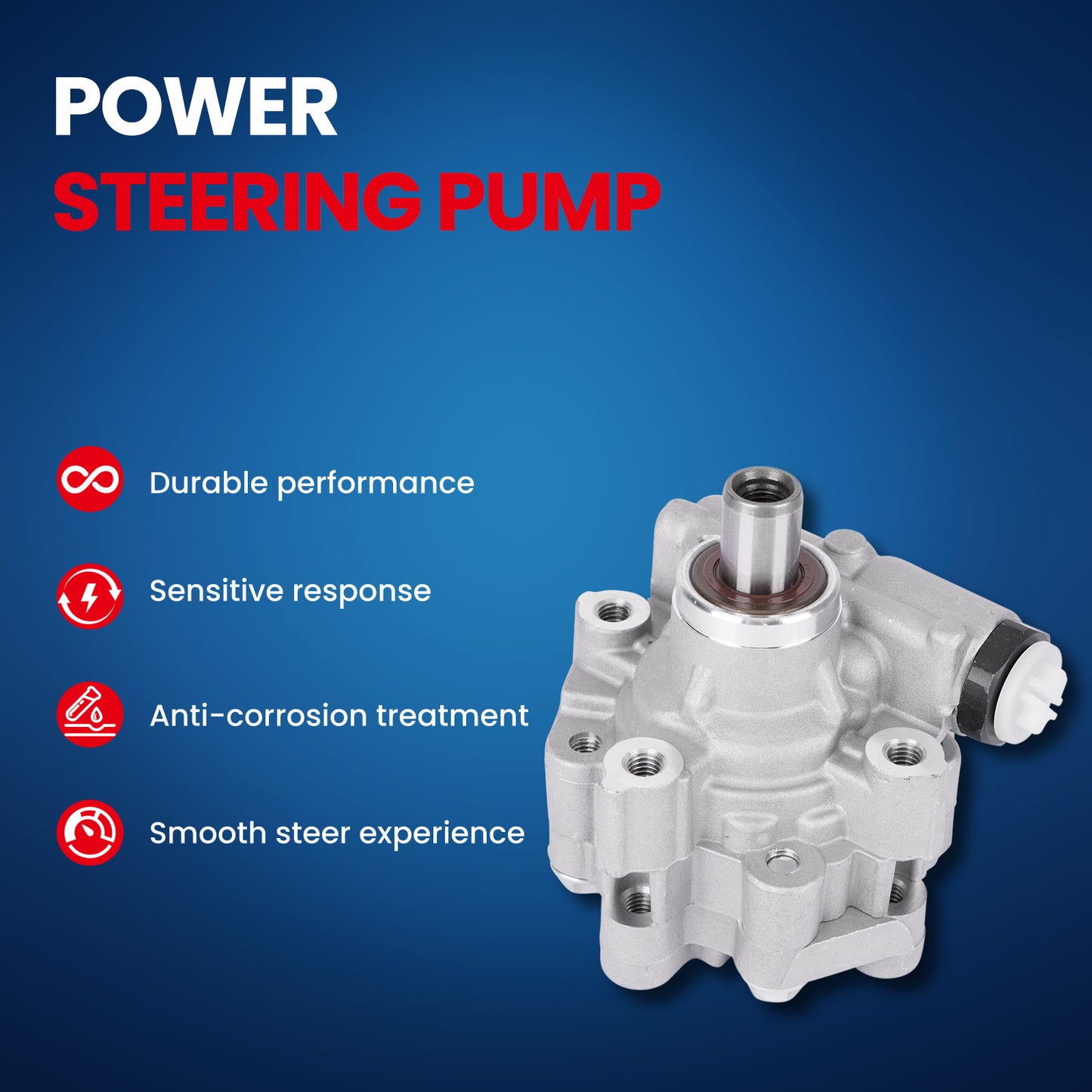 MOCA Power Steering Pump Fit for 2010-2012 Chevrolet Equinox 3.0L & 2013-2017 Chevrolet Equinox 3.6L & 2013-2017 GMC Terrain 3.6L