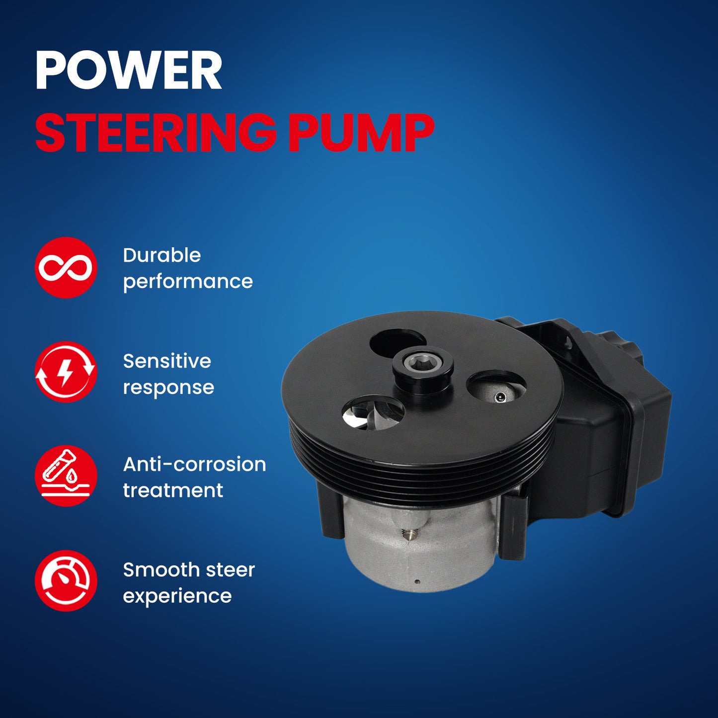 MOCA Power Steering Pump Fit for 2007-2012 Chevrolet Colorado 2.9L & 2007-2012 GMC Canyon 3.7L & 2007-2008 Isuzu i-290 2.9L