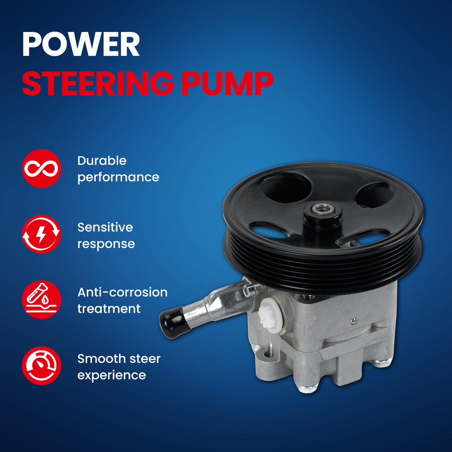 MOCA Power Steering Pump Fit for 2002-2011 Nissan X-Trail 2.5L & 2007-2013 Nissan Altima 2.5L