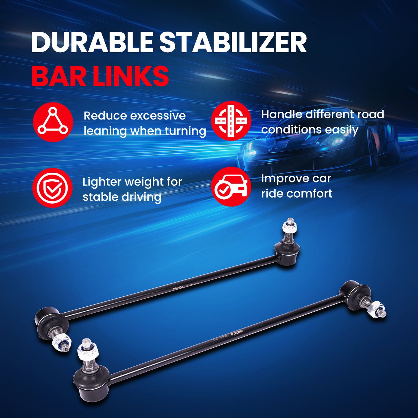 MOCA 13.82" 2x Front Stabilizer Sway Bars End Links Fit for 2011-2012 Hyundai Sonata & Kia Optima