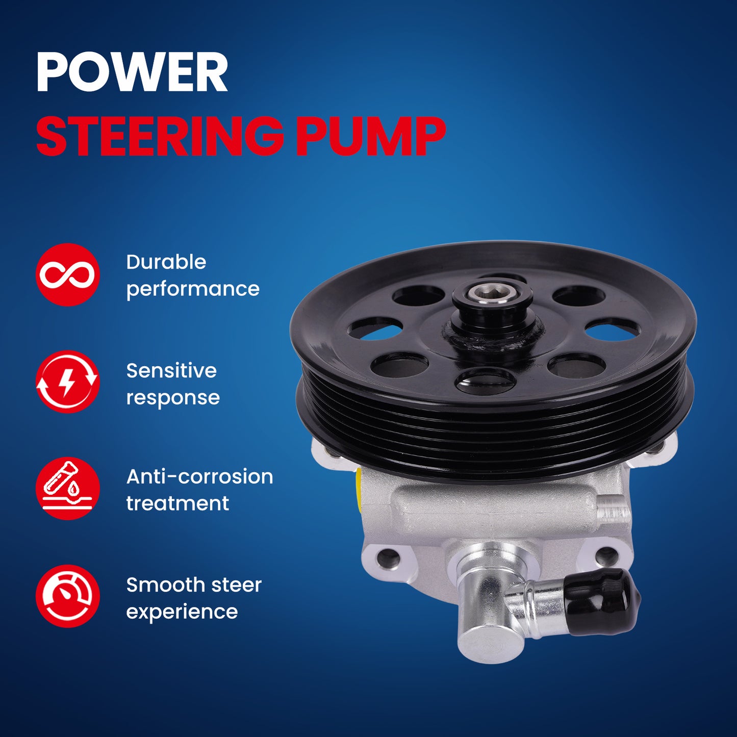MOCA Power Steering Pump Fit for 2011-2014 Ford E-150 E-250