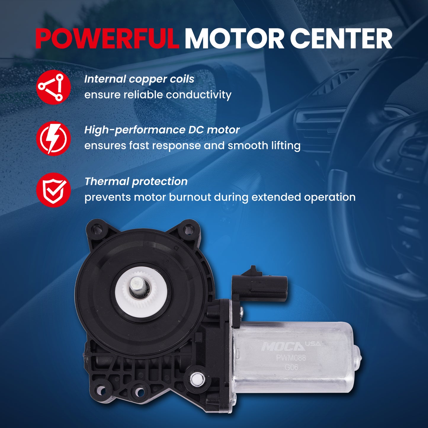 MOCA Front Rear Right Power Window Motor Fit for 2013-2022 Buick Encore & 2013-2022 Chevrolet Trax & 2013-2020 Chevrolet Sonic