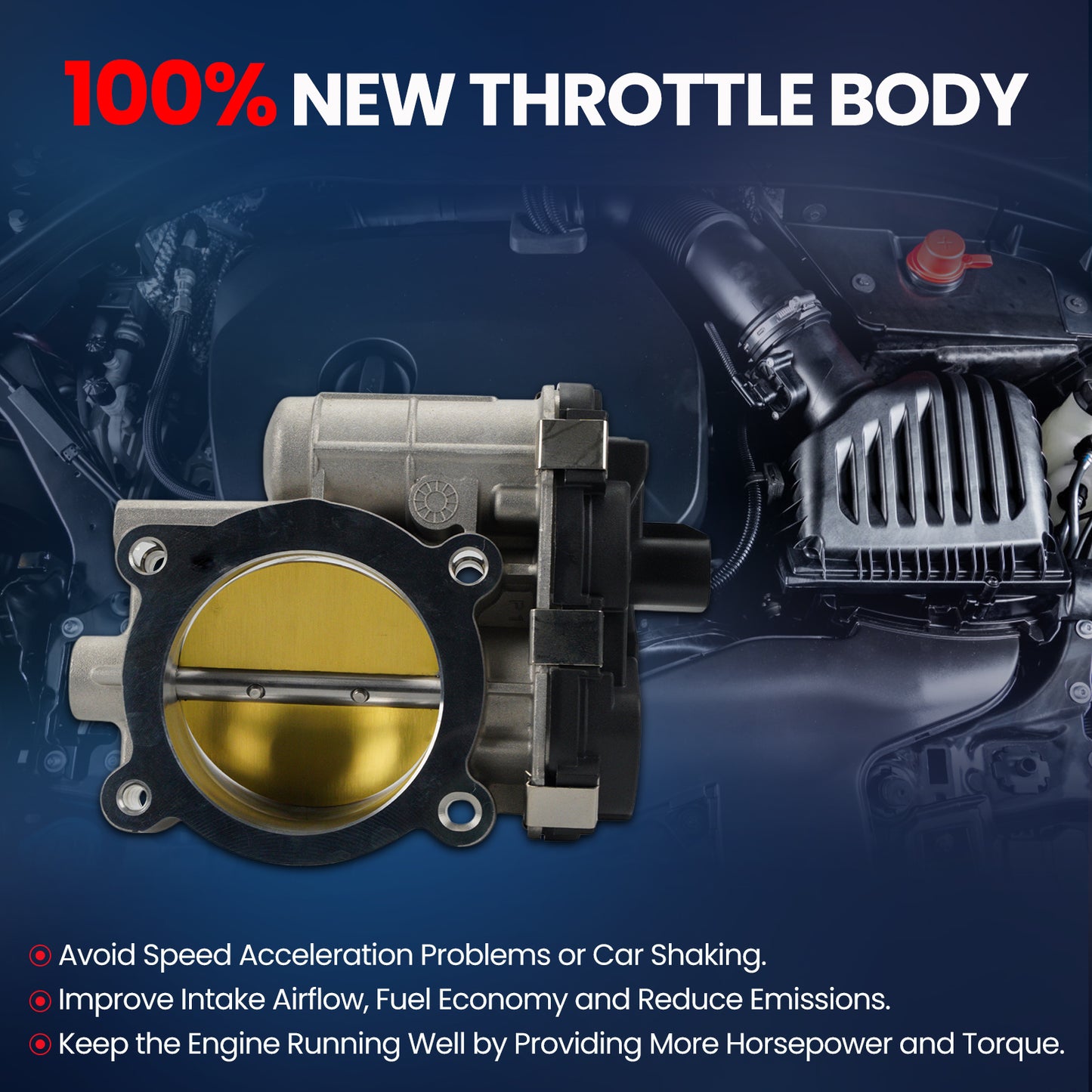 MOCA Throttle Body Fit for 2008-2014 Chevrolet Express 1500 V6 4.3L & 2007-2013 GMC Sierra 1500 V6 4.3L & 2007-2009 Saturn Aura V6 3.6L