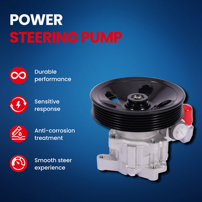 MOCA Power Steering Pump w/ Pulley Fit for 1998-2003 Mercedes-Benz ML320 3.2L & 2000-2003 Mercedes-Benz ML55 AMG 5.5L