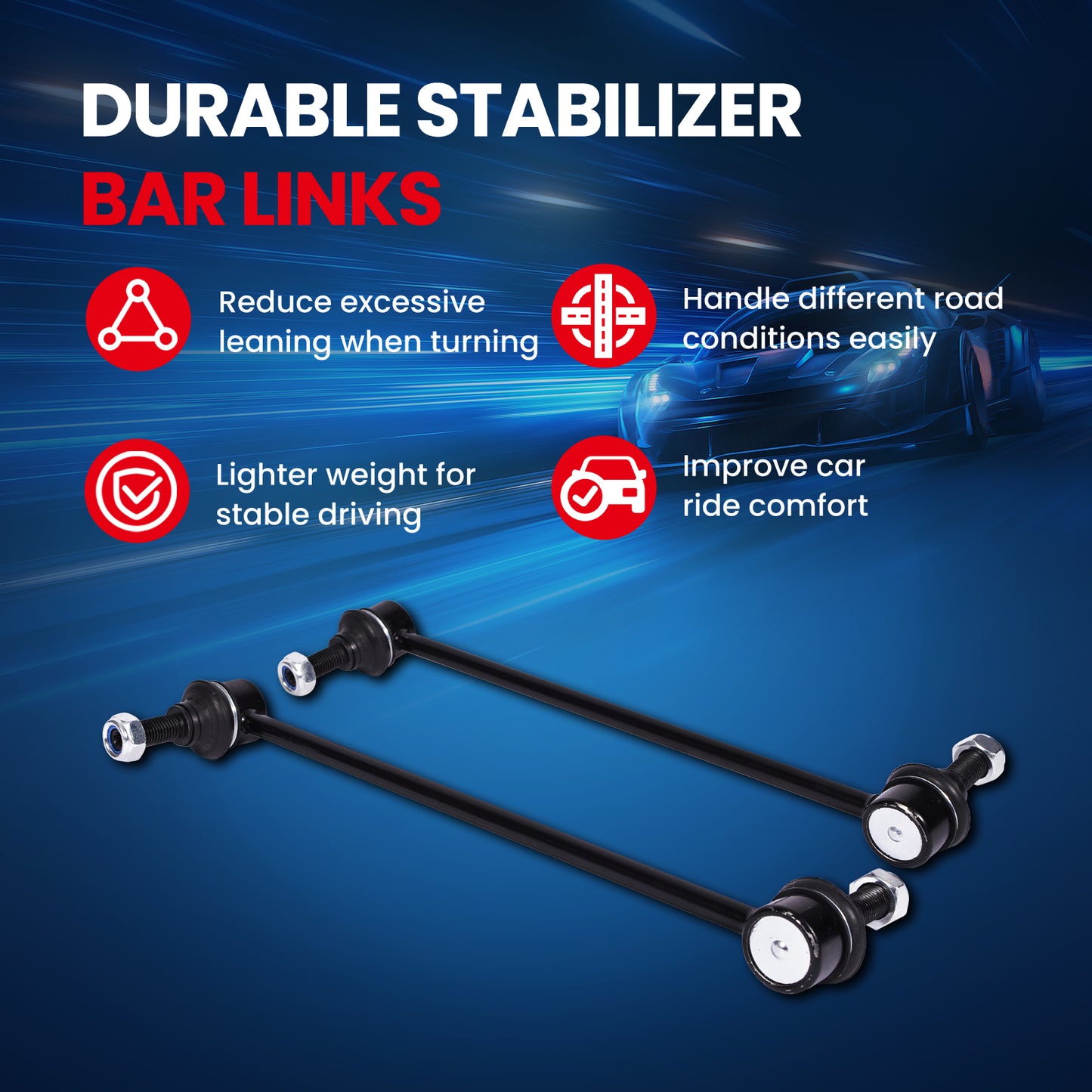 MOCA 2x Front Stabilizer Sway Bar End Links Fit for 2012-2017 Buick Verano & 2011-2015 Chevrolet Cruze Volt