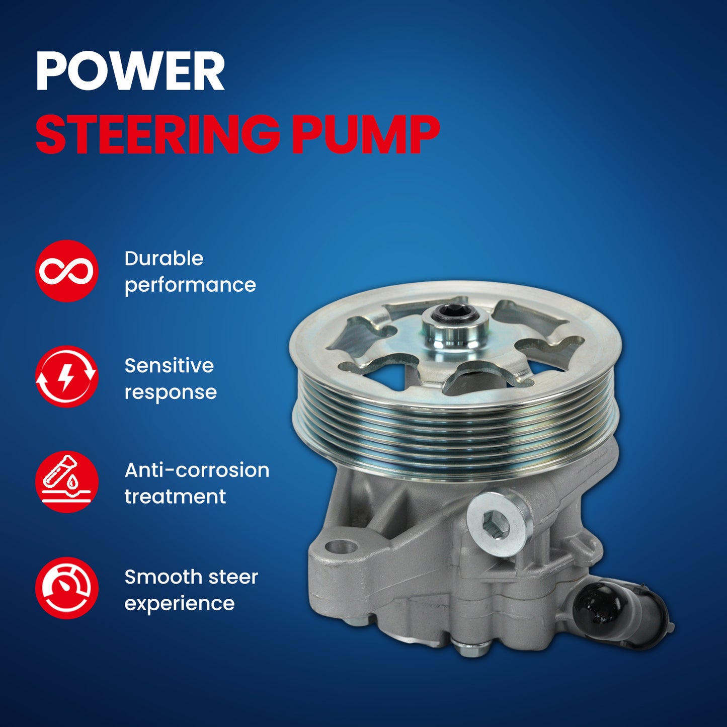 MOCA Power Steering Pump Fit for 2008-2012 Honda Accord 2.4L