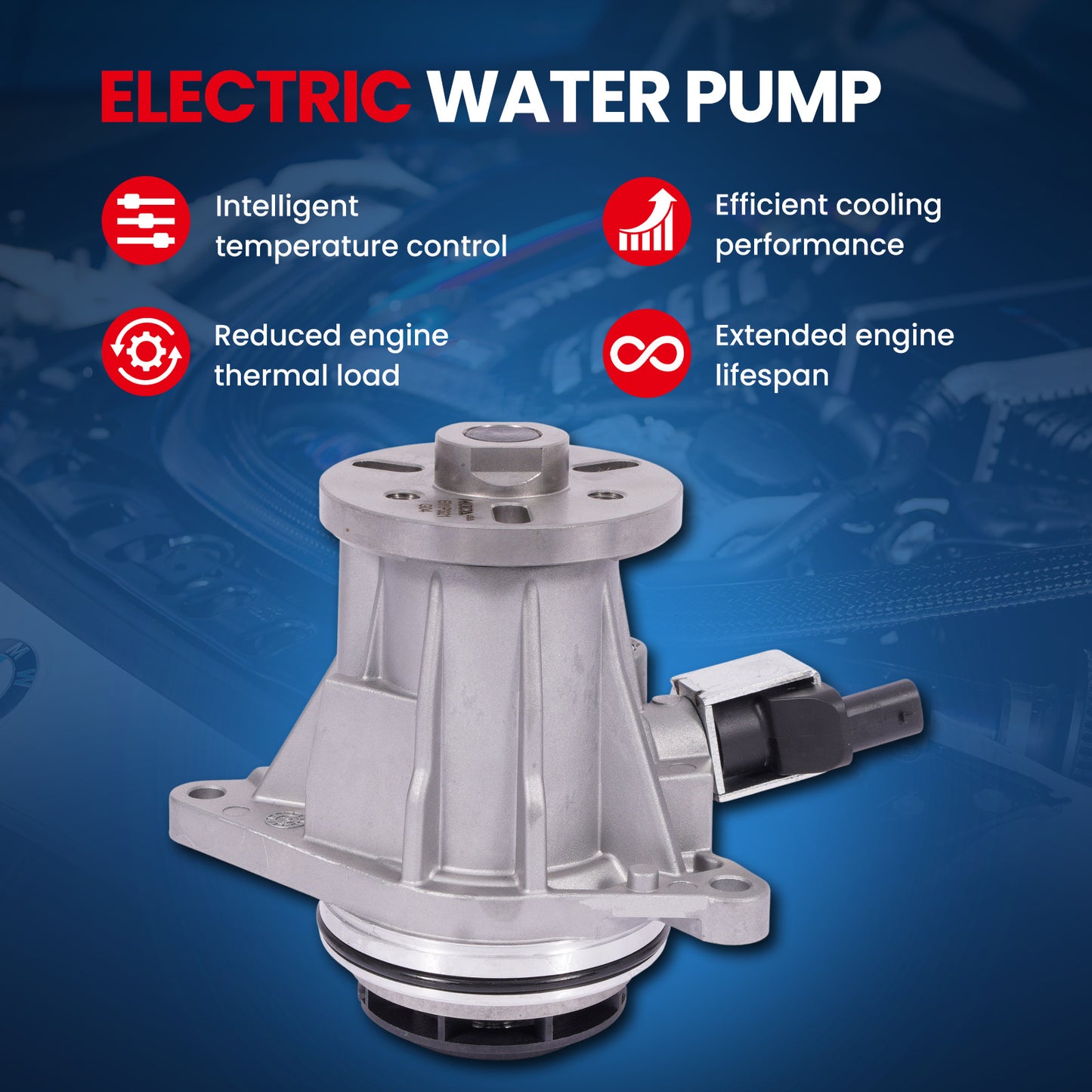 Bomba de agua eléctrica MOCA para Land Rover Range Rover 3.0L (2016-2021), Land Rover Range Rover Sport 3.0L (2016-2021) y Land Rover Discovery 3.0L (2017-2020)