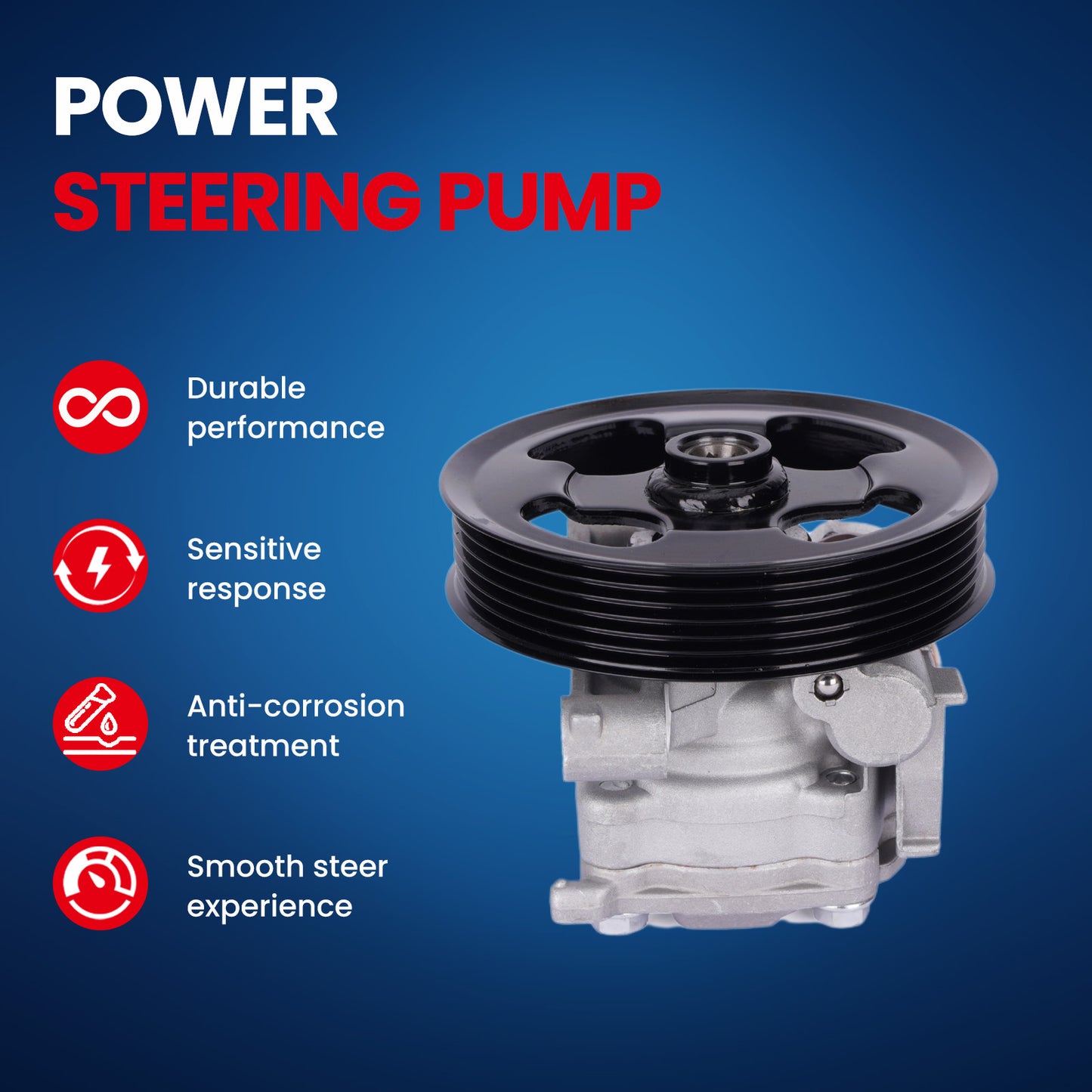 MOCA Power Steering Pump w/ Pulley Fit for 2007-2012 Mazda CX-7