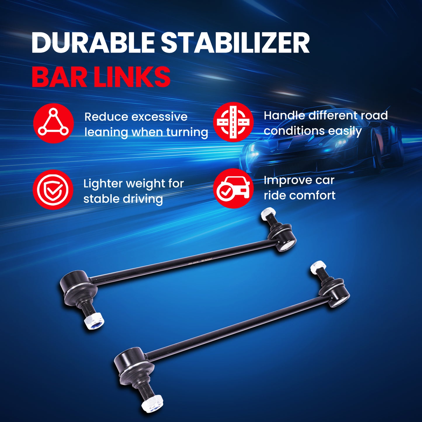 MOCA 2x Front Sway Bar End Links Fit for 2007-2012 Acura RDX & 2007-2016 Honda CR-V