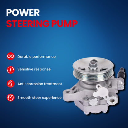 MOCA Power Steering Pump w/ Pulley Fit for 2001-2005 Acura EL 1.7L & 2001-2005 Honda Civic 1.7L