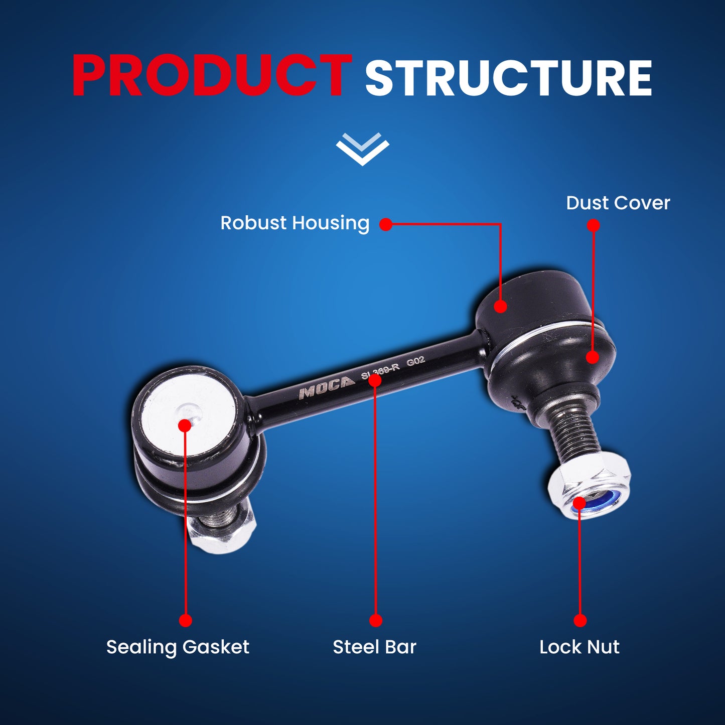 MOCA 2Pcs Rear Stabilizer Sway Bar End Link Kit Fit for 2007-2017 Honda CR-V L4 2.4L