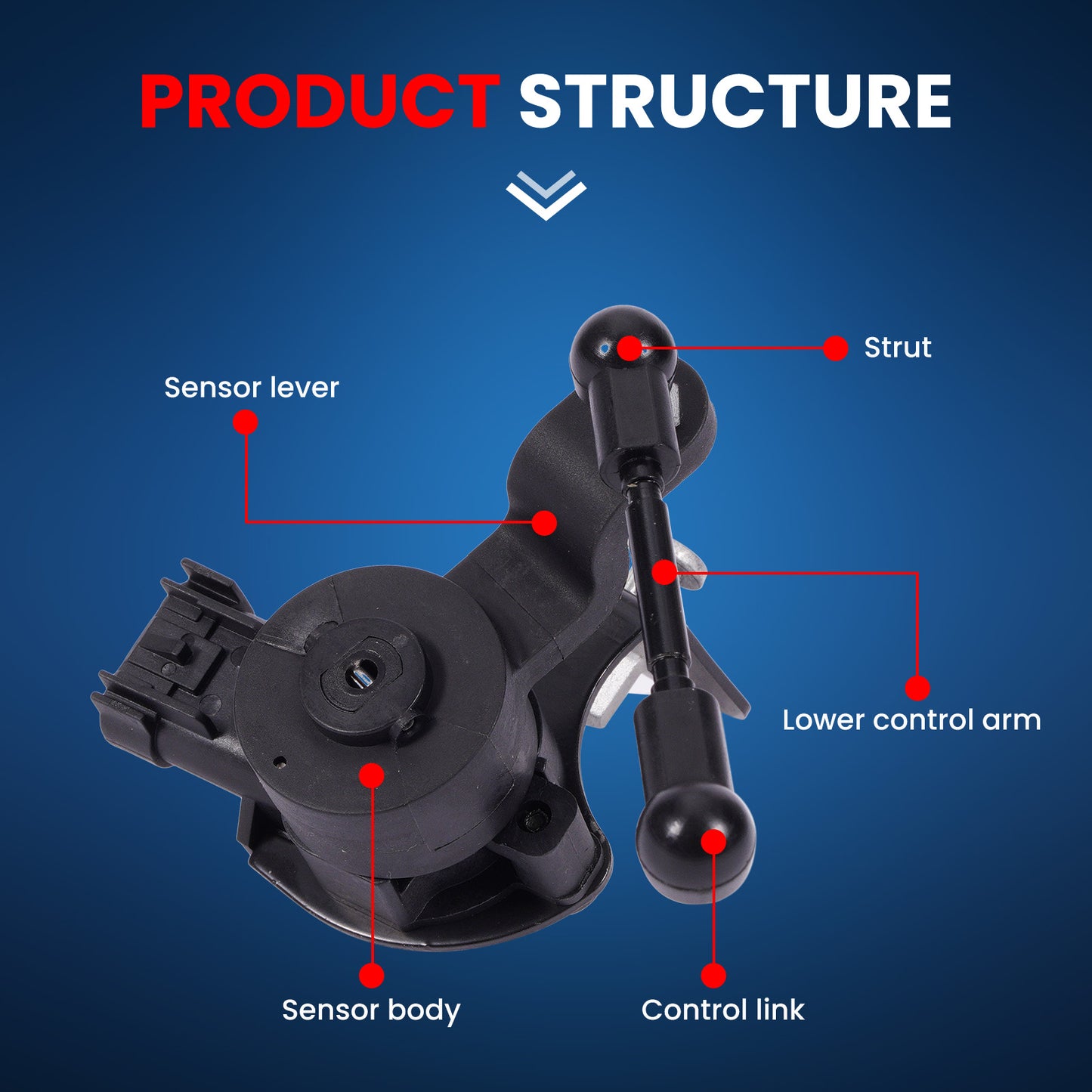 Sensor de altura de suspensión delantera derecha MOCA V51-72-0235 compatible con Chevrolet Camaro 3.6L 6.2L 2016-2024 y Chevrolet Camaro 2.0L 2016-2023