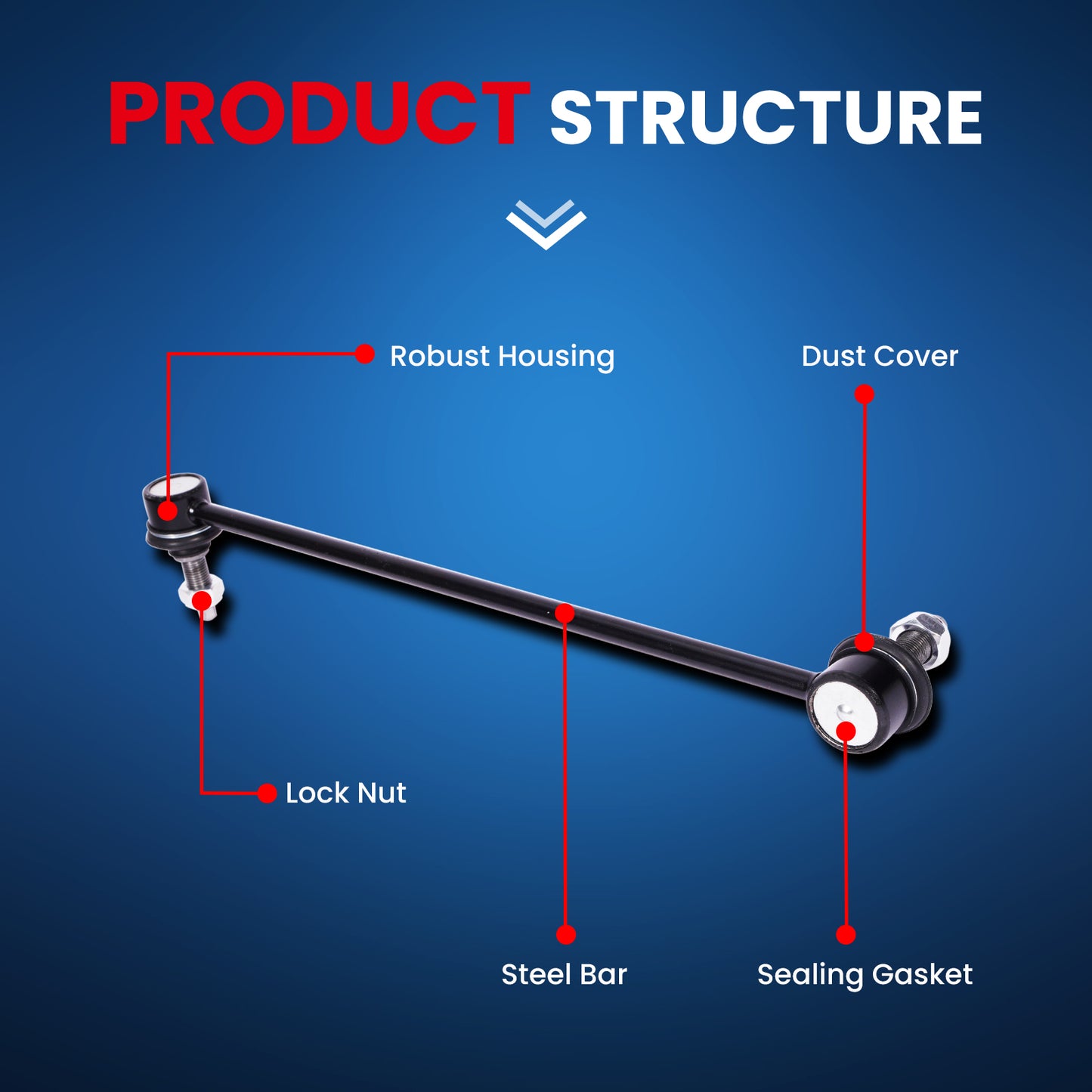 MOCA 13.82" 2x Front Stabilizer Sway Bars End Links Fit for 2011-2012 Hyundai Sonata & Kia Optima