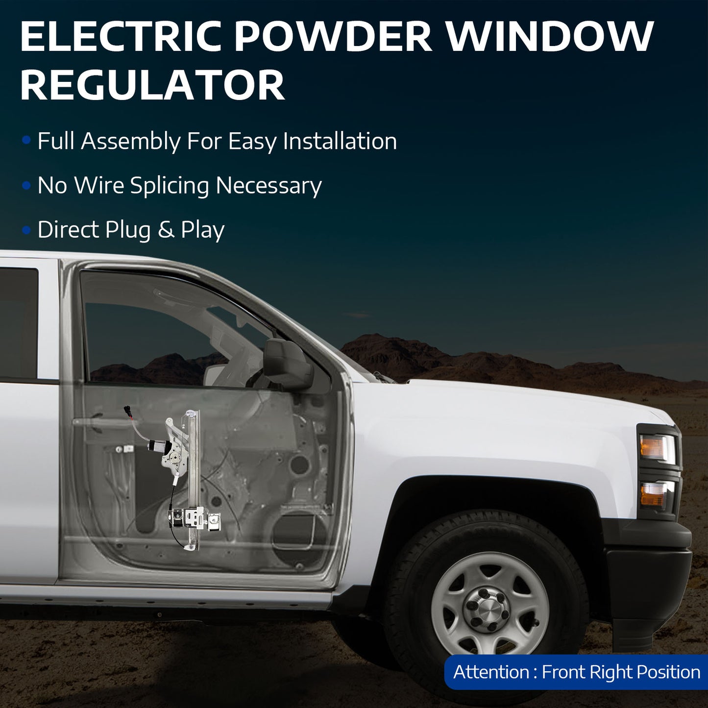 Elevalunas eléctrico delantero derecho MOCA con motor compatible con Buick LeSabre 2000-2005