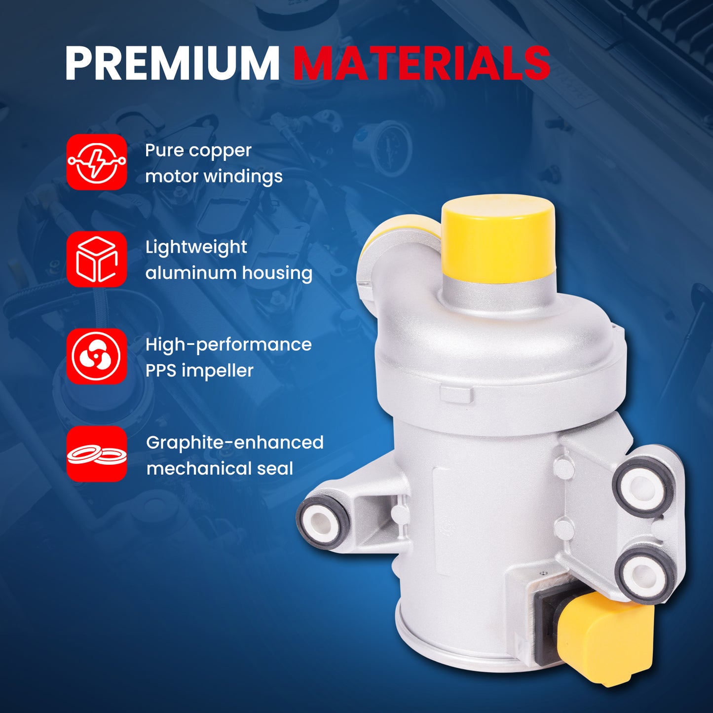 MOCA 11518635090 Electric Engine Water Pump Fit for 2015-2019 BMW X6 3.0L & 2015-2019 BMW 640i xDrive Gran Coupe 3.0L & 2013-2017 BMW 535i xDrive GT 3.0L