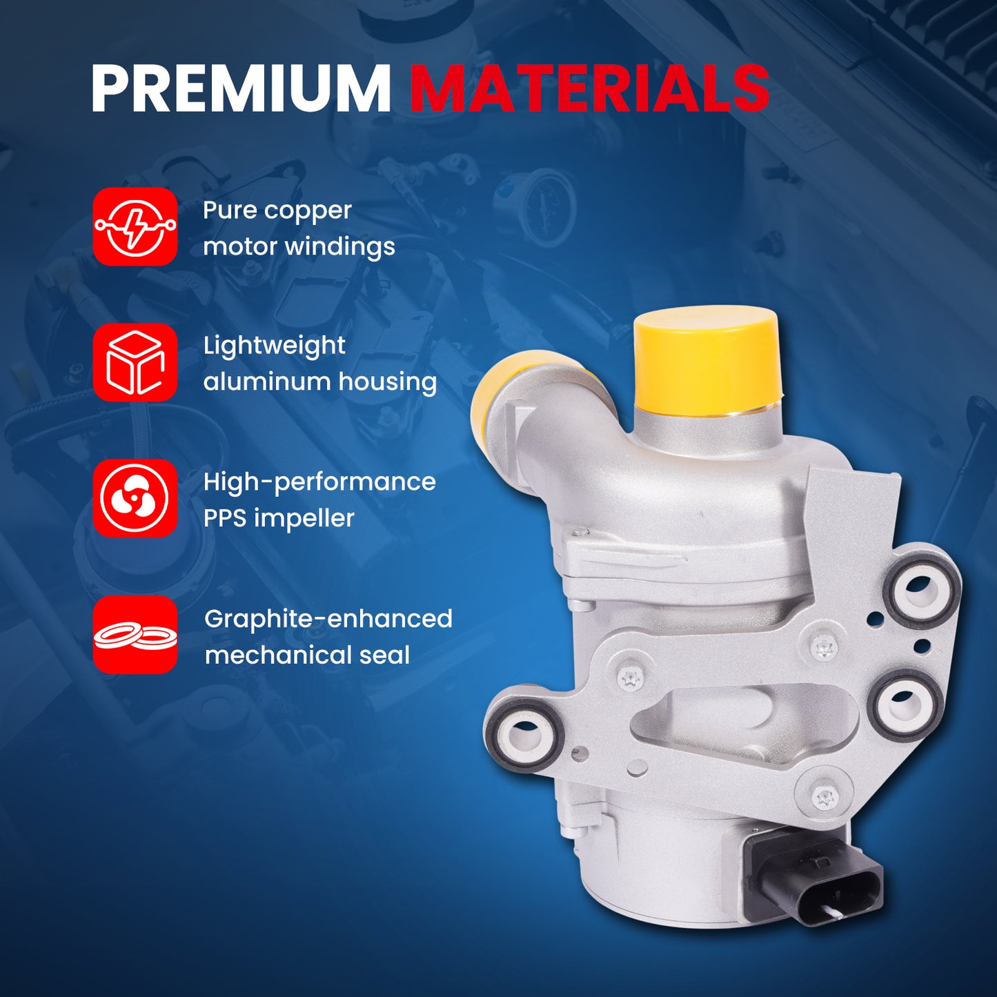 MOCA 115-2300 Electric Engine Water Pump Fit for 2011-2012 BMW X3 3.0L & 2011 BMW 528I 3.0L