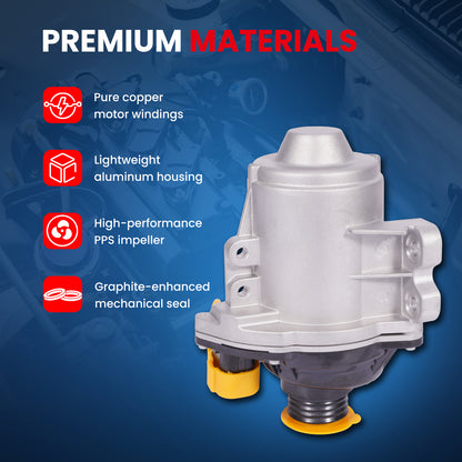 MOCA 115-2270 Electric Engine Water Pump Fit for 2015-2018 BMW X4 3.0L & 2011-2017 BMW X3 3.0L & 2012-2017 BMW 640i 3.0L & 2013-2017 BMW 640i Gran Coupe 3.0L