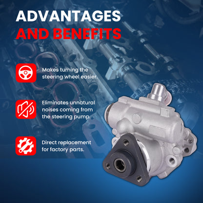 MOCA Power Steering Pump Fit for 2001-2005 BMW 325xi & 1997-1999 BMW 328is & 2001-2005 BMW 330xi