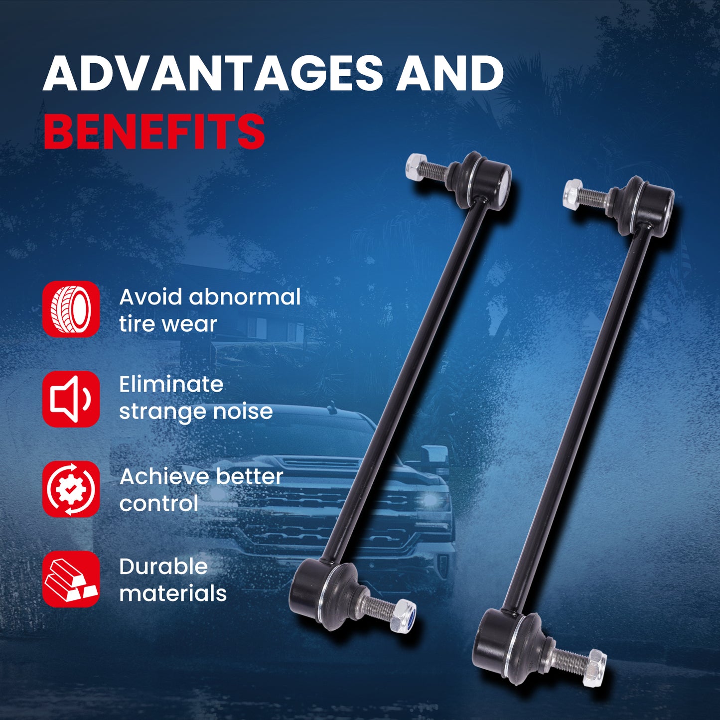 MOCA 2x Front Sway Bar Link Kit Fit for 2005-2008 Ford Escape L4 2.3L & 2014-2019 Mazda 6 L4 2.5L & 2005-2011 Mercury Mariner L4 3.0L