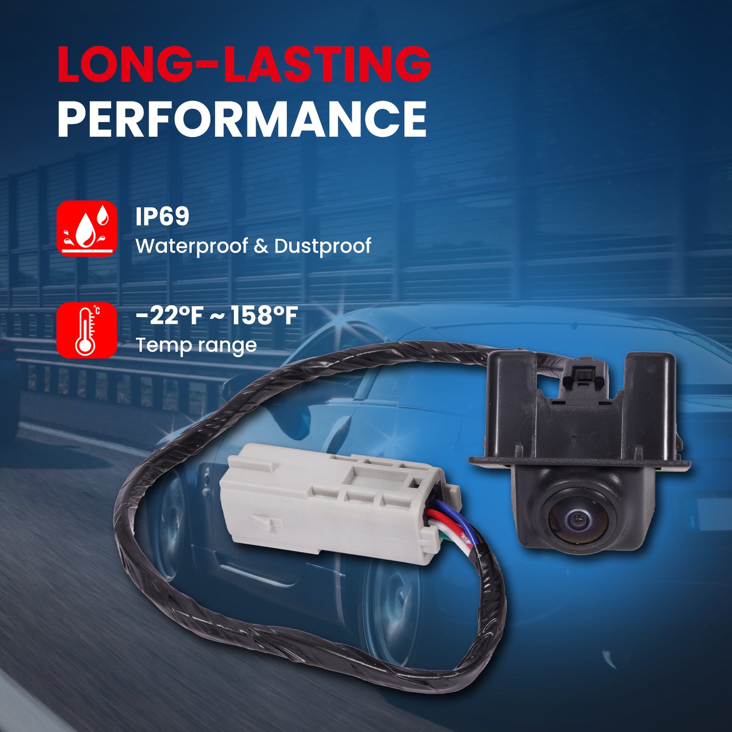 MOCA 592-284 Rear Park Assist Camera Fit for 2012-2016 Cadillac SRX 3.6L & 2010-2011 Cadillac SRX 2.8L 3.0L