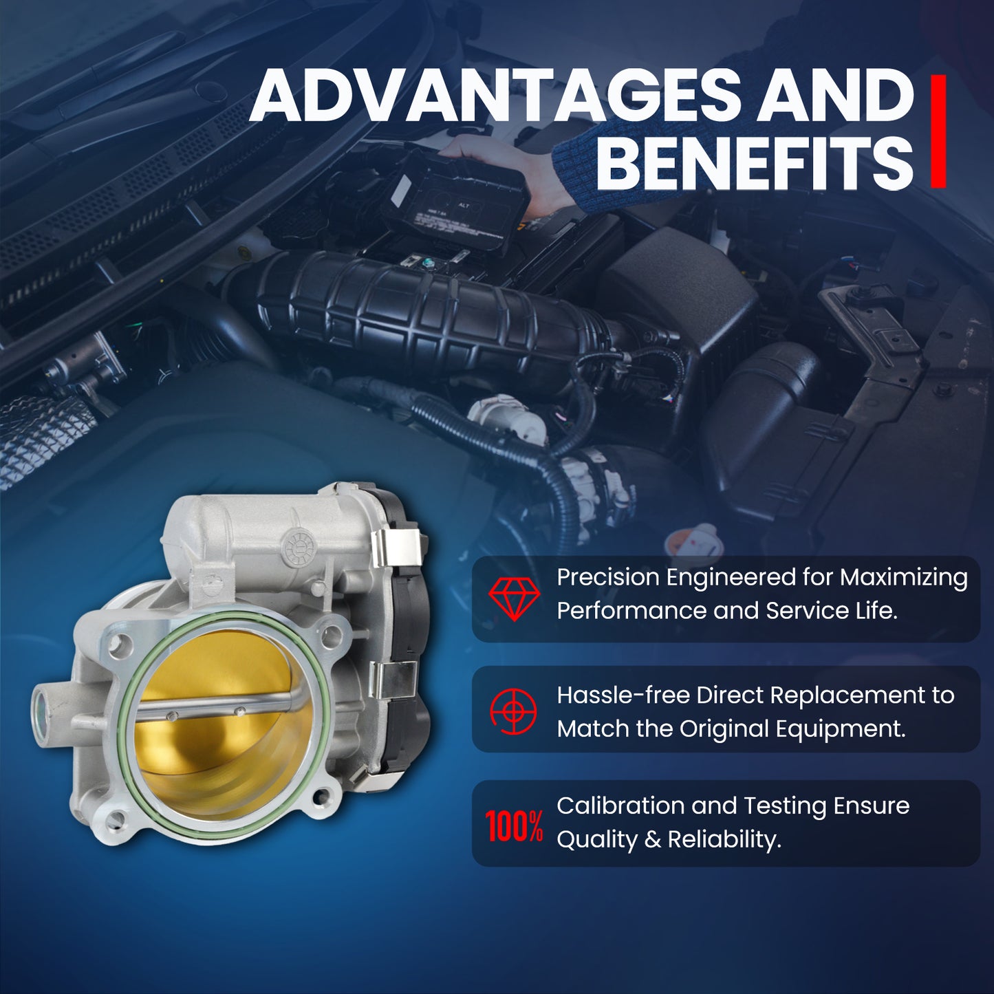 MOCA Throttle Body For 2006-2011 Chevy Impala V6 3.9L & 2009-2011 Buick Lucerne V6 3.9L & 2006-2010 Pontiac G6 V6 3.9L