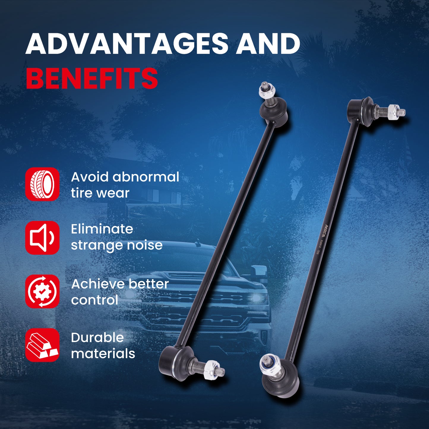 MOCA 13.82" 2x Front Stabilizer Sway Bars End Links Fit for 2011-2012 Hyundai Sonata & Kia Optima