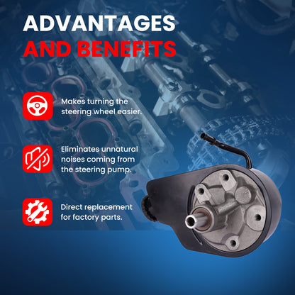 MOCA Power Steering Pump Fit for 2002-2003 Cadillac Escalade 5.3L 6.0L & 1999-2006 Chevrolet Silverado 1500 4.3L 4.8L 5.3L 6.0L & 2001-2003 GMC Yukon 6.0L