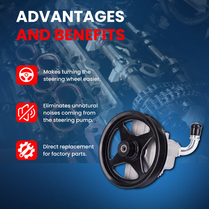 MOCA Power Steering Pump Fit for 2008-2010 Ford F-250 F-350 Super Duty 5.4L