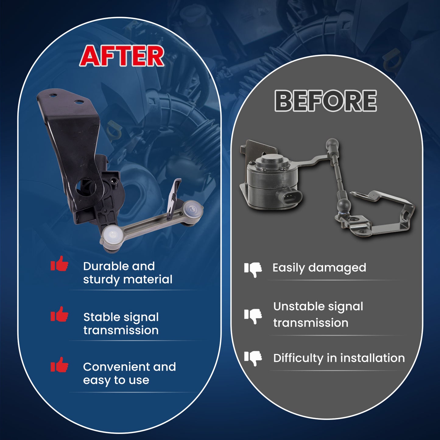 Sensor de altura de nivelación MOCA V10-72-0070 para suspensión trasera izquierda, compatible con Bentley Continental 2003-2013, Audi A8 Quattro 2004-2010 y Volkswagen Phaeton 2004-2006.