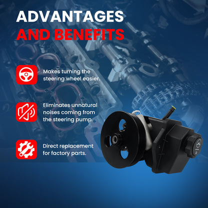 MOCA Power Steering Pump Fit for 2007-2012 Chevrolet Colorado 2.9L & 2007-2012 GMC Canyon 3.7L & 2007-2008 Isuzu i-290 2.9L