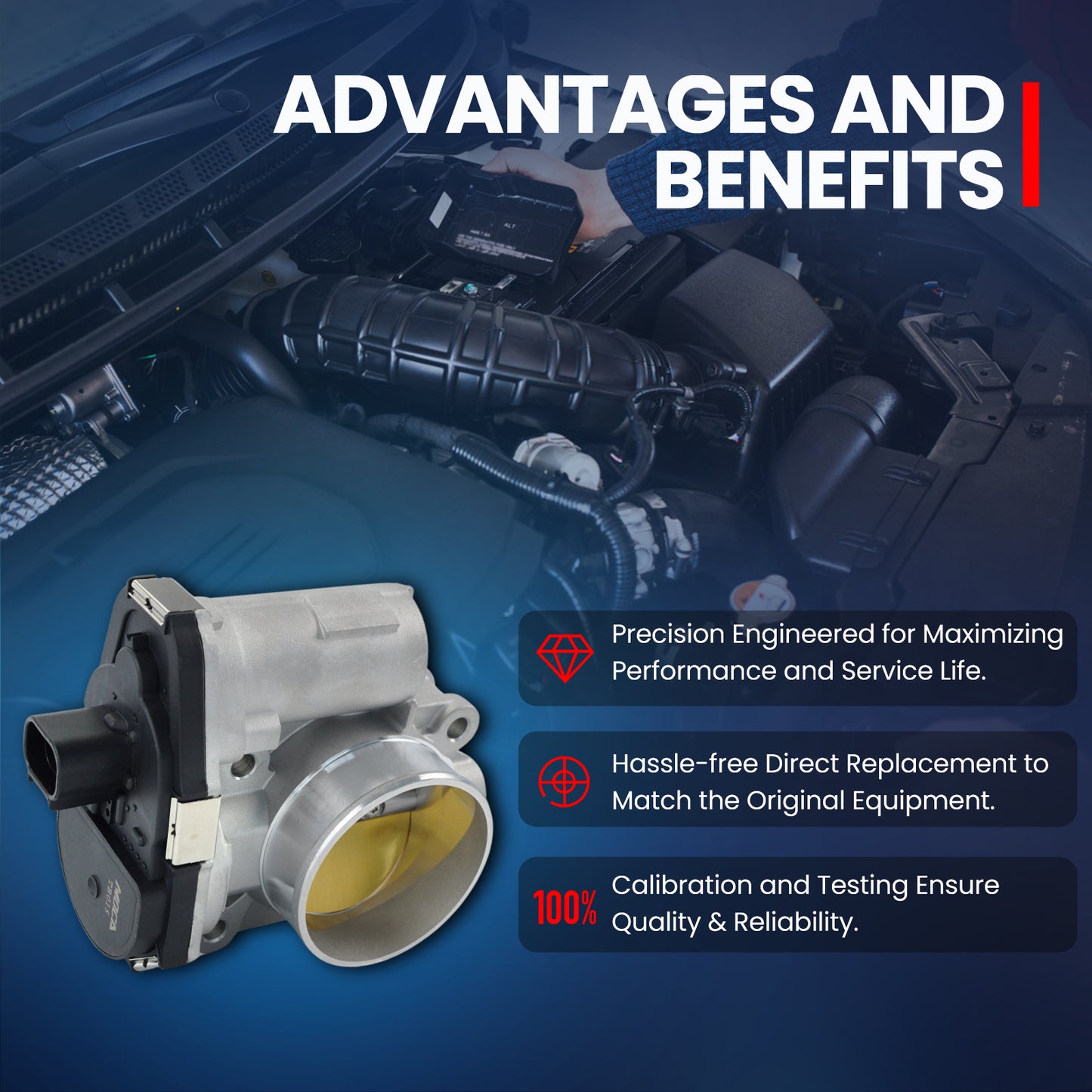 MOCA Throttle Body for 2008-2012 Chevy Malibu 2.4L & 2008-2010 Saturn VUE 2.4L & 2008-2010 Pontiac G6 2.4L