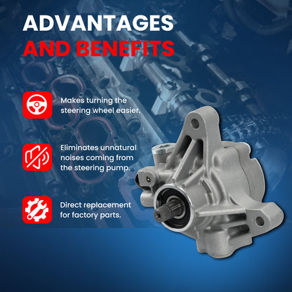 MOCA Power Steering Pump Fit for 2002-2006 Acura RSX 2.0L & 2005-2011 Honda CR-V 2.4L & 2007-2012 Acura RDX 2.3L