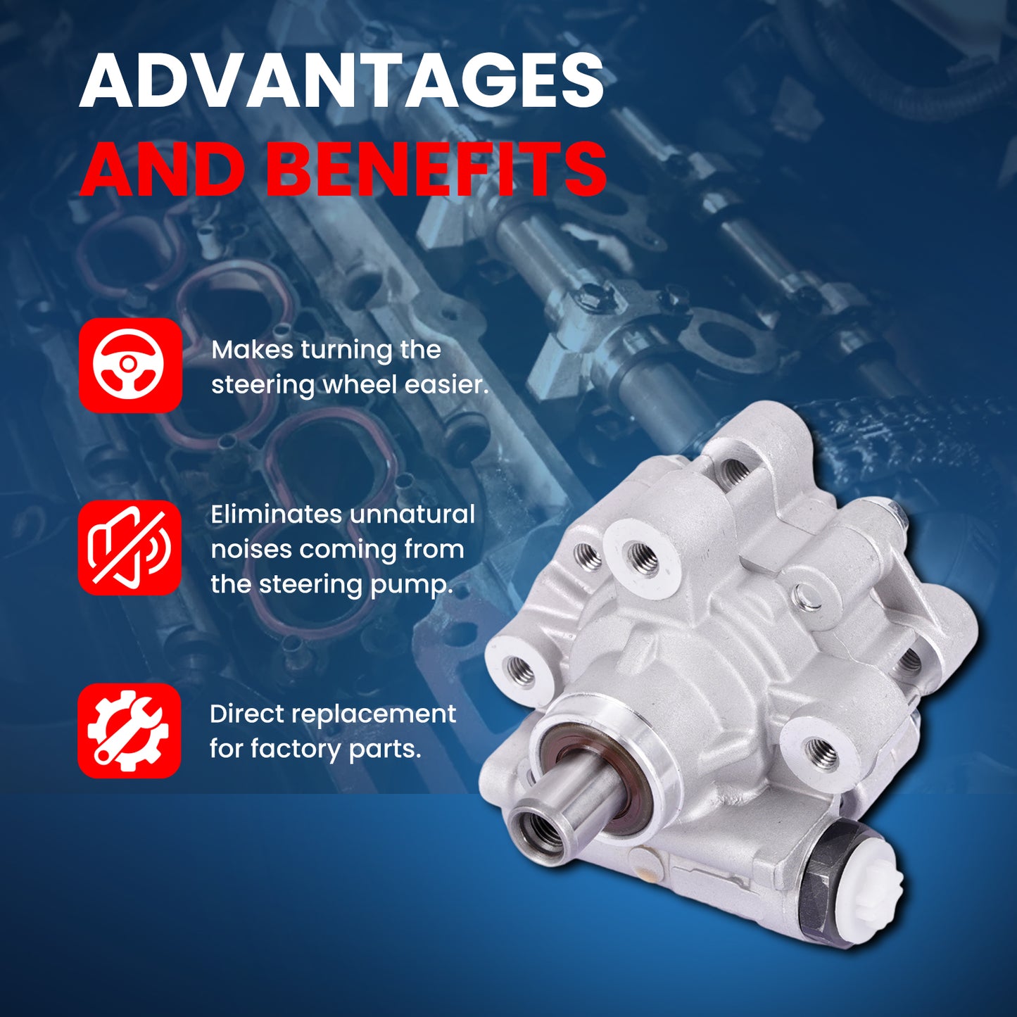 Bomba de dirección asistida MOCA compatible con Chrysler Cirrus Sebring 3.5L (2007-2010), Dodge Avenger 2.7L (2008-2010) y Volkswagen Routan 3.8L 4.0L (2009-2010)