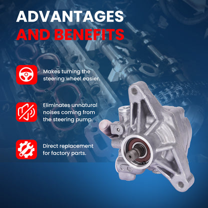 MOCA Power Steering Pump Fit for 2006-2011 Honda Civic 1.8L