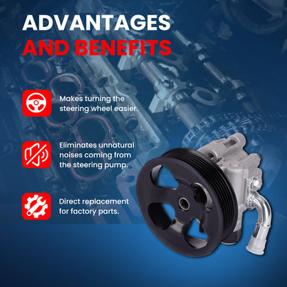 MOCA Power Steering Pump Fit for 2003-2009 Toyota 4Runner 4.0L & 2007-2010 Toyota Sienna 3.5L & 2008-2009 Toyota FJ Cruiser 4.0L