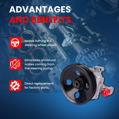 MOCA Power Steering Pump Fit for 2003-2005 Mercedes-Benz E320 & 2004-2006 Mercedes-Benz E500
