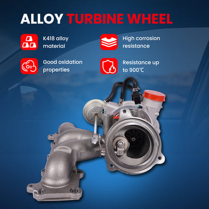 Turbocompresor MOCA K03 compatible con Jaguar XE 2.0L 2017-2018 y Jaguar XF 2.0L 2013-2015 y Land Rover LR2 2.0L 2013-2015 (solo gasolina)