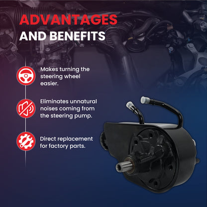 MOCA Power Steering Pump w/Reservoir Fit for 1996-2000 Chevrolet C35 5.7L & 2003-2006 Chevrolet Silverado 1500 6.0L & 1996-2002 GMC C3500HD 6.5L & 2007-2010 GMC Sierra 3500 HD 6.0L