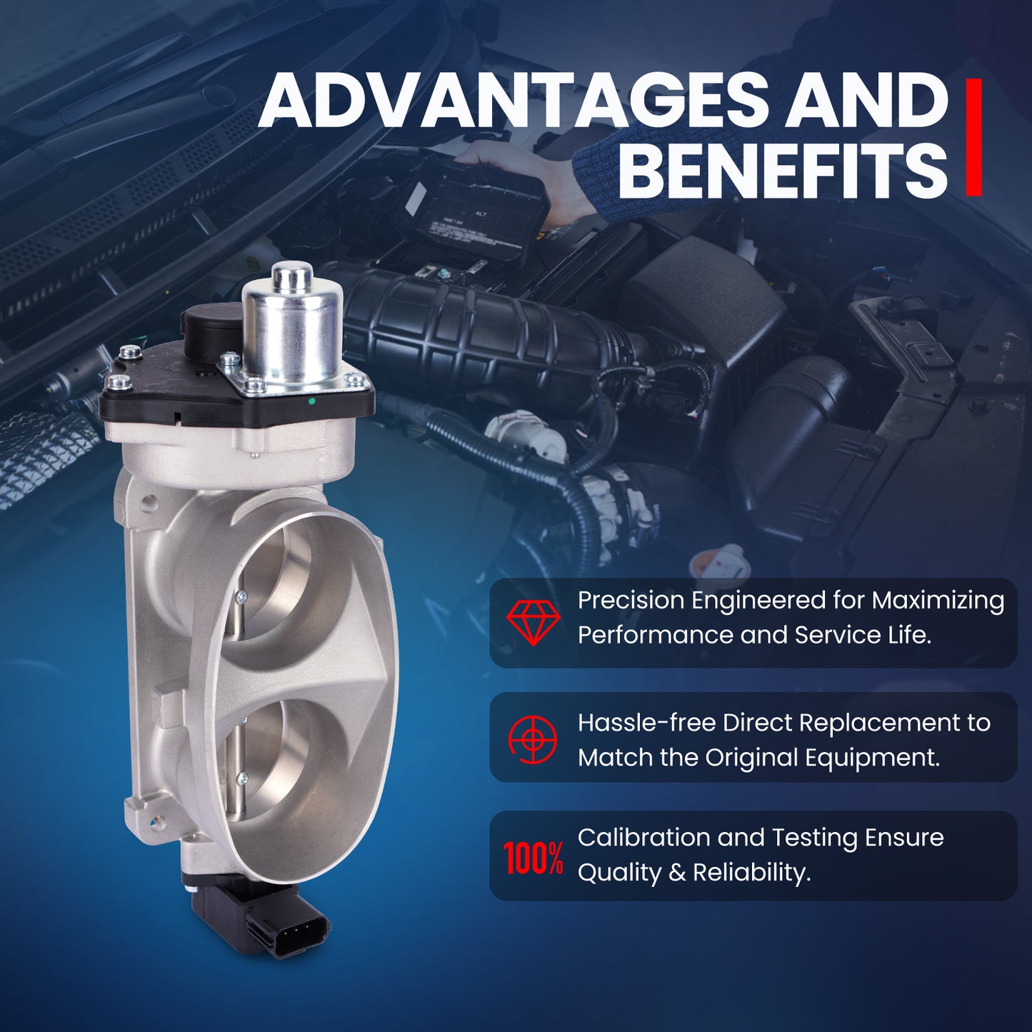 Cuerpo del acelerador MOCA compatible con Ford E-350 E-450 Super Duty 6.8L (2005-2019) y Ford Mustang 5.4L (2007-2012)