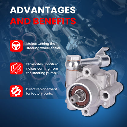 Bomba de dirección asistida MOCA compatible con Nissan Altima 3.5L (2002-2006), Nissan Maxima 3.5L (2004-2008) y Nissan Quest 3.5L (2004-2009)