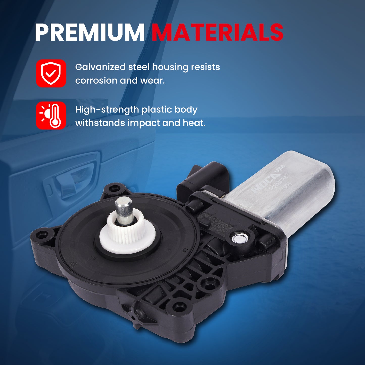 Motor de elevalunas eléctrico delantero y trasero derecho MOCA compatible con Buick Enclave 2008-2014, Chevrolet Malibu 2004-2012 y GMC Acadia 2007-2012