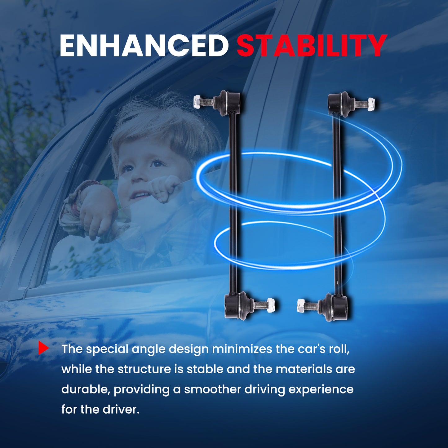 MOCA 2x Front Sway Bar Link Kit Fit for 2005-2008 Ford Escape L4 2.3L & 2014-2019 Mazda 6 L4 2.5L & 2005-2011 Mercury Mariner L4 3.0L