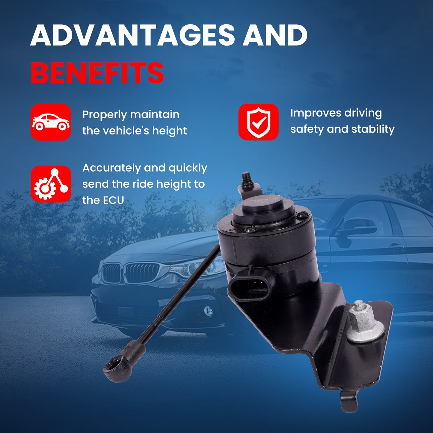 Sensor de altura de nivelación MOCA 926-785 para suspensión trasera derecha, compatible con Buick Lucerne 3.8L 4.6L y Cadillac DTS 4.6L (2006-2011)