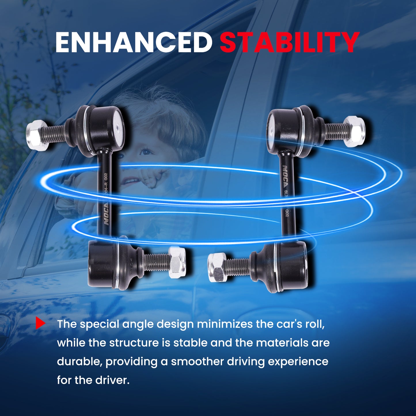 MOCA 2X Front Sway Bar End Links Fit for 1992-1996 Toyota Camry & 1992-1996 Lexus ES300