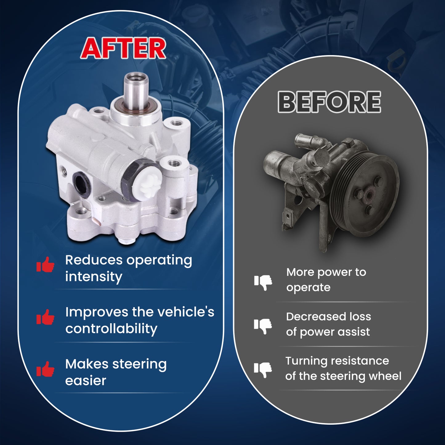 Bomba de dirección asistida MOCA compatible con Chrysler Cirrus Sebring 3.5L (2007-2010), Dodge Avenger 2.7L (2008-2010) y Volkswagen Routan 3.8L 4.0L (2009-2010)