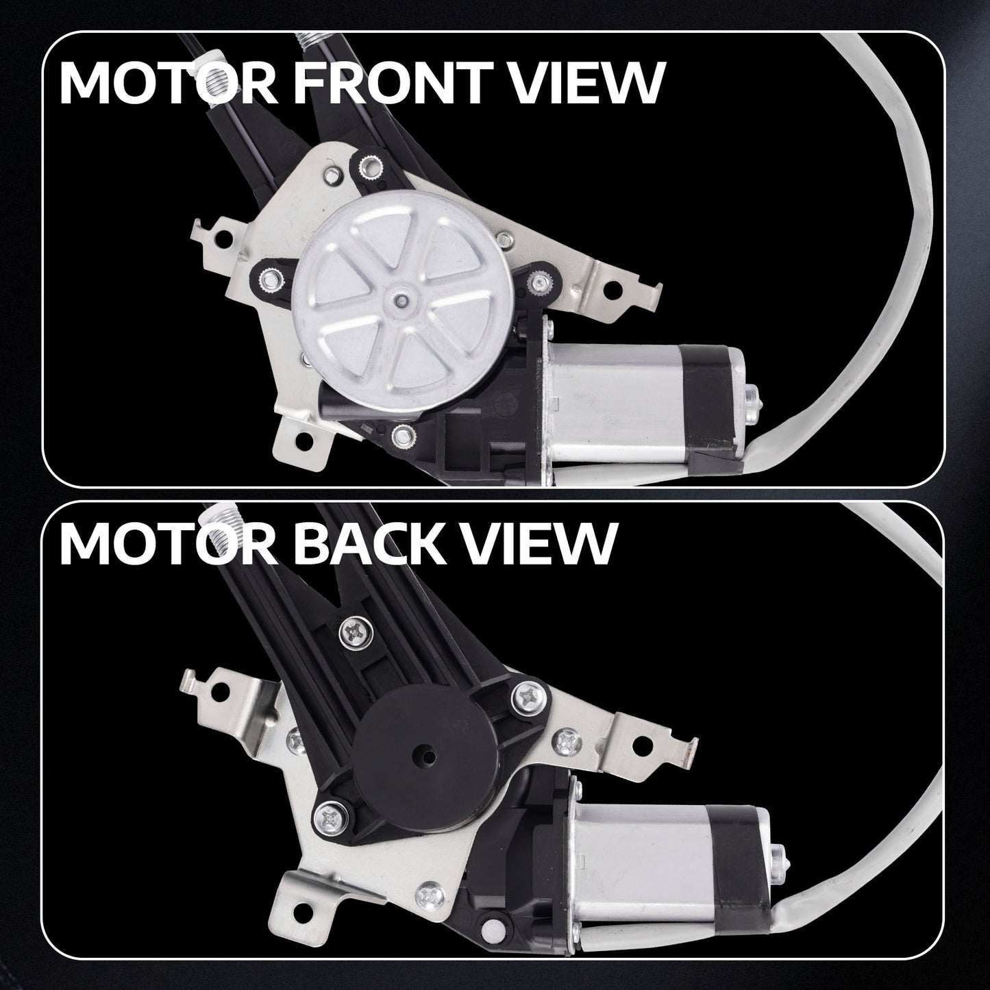 Elevalunas eléctrico delantero derecho MOCA con motor compatible con Ford E-150 (2003-2014), Ford E-350 Super Duty (1999-2021) y Ford Econoline Wagon (1999-2002)