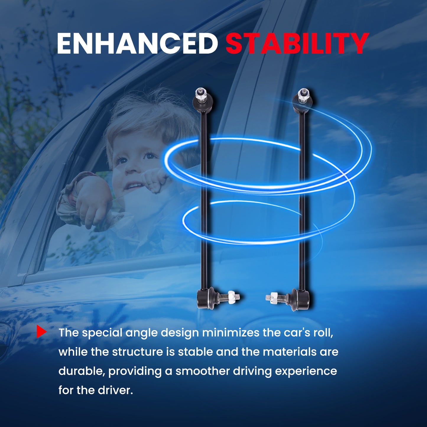 MOCA 13.82" 2x Front Stabilizer Sway Bars End Links Fit for 2011-2012 Hyundai Sonata & Kia Optima