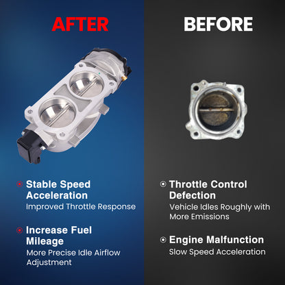 Cuerpo del acelerador MOCA compatible con Ford E-350 E-450 Super Duty 6.8L (2005-2019) y Ford Mustang 5.4L (2007-2012)