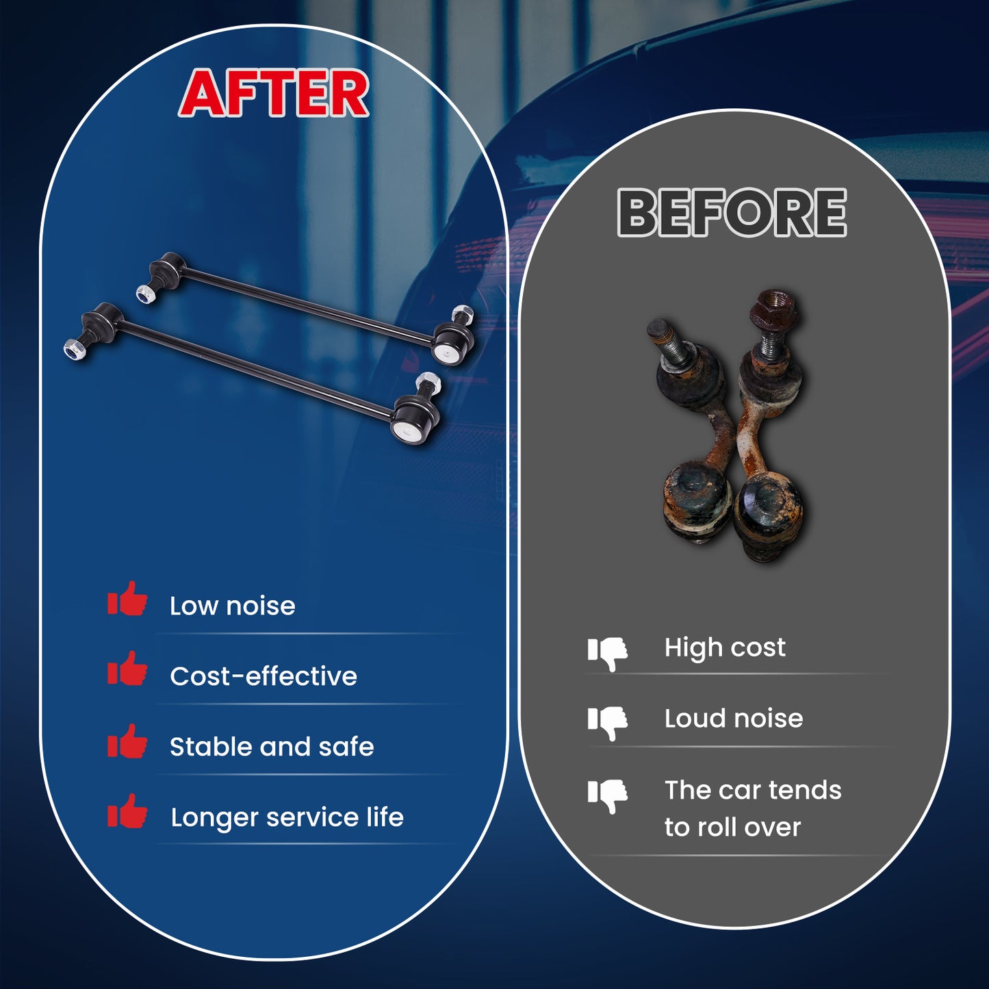 MOCA 2x Front Sway Bar End Links Fit for 2007-2012 Acura RDX & 2007-2016 Honda CR-V